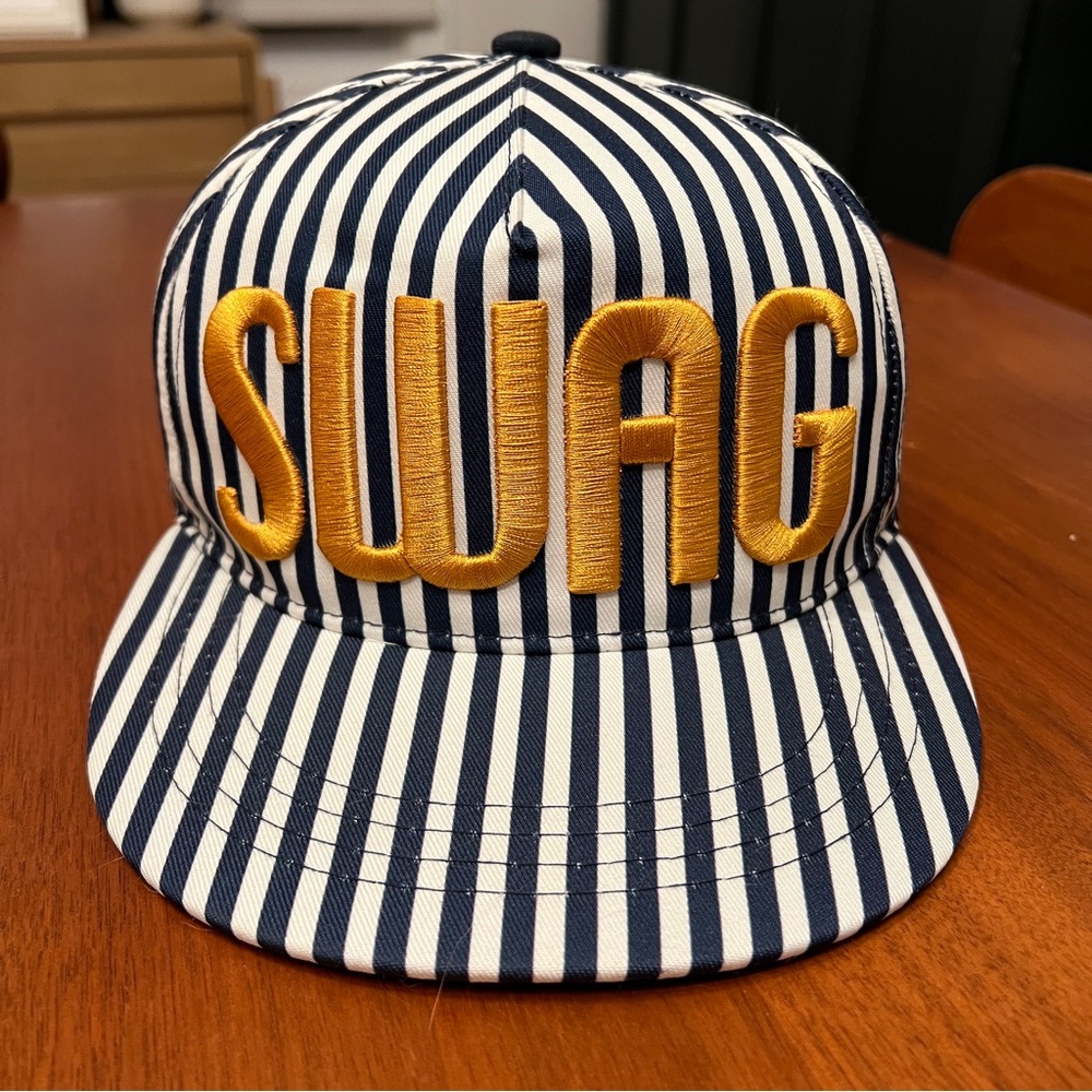 Striped Cap with SWAG Embroidery